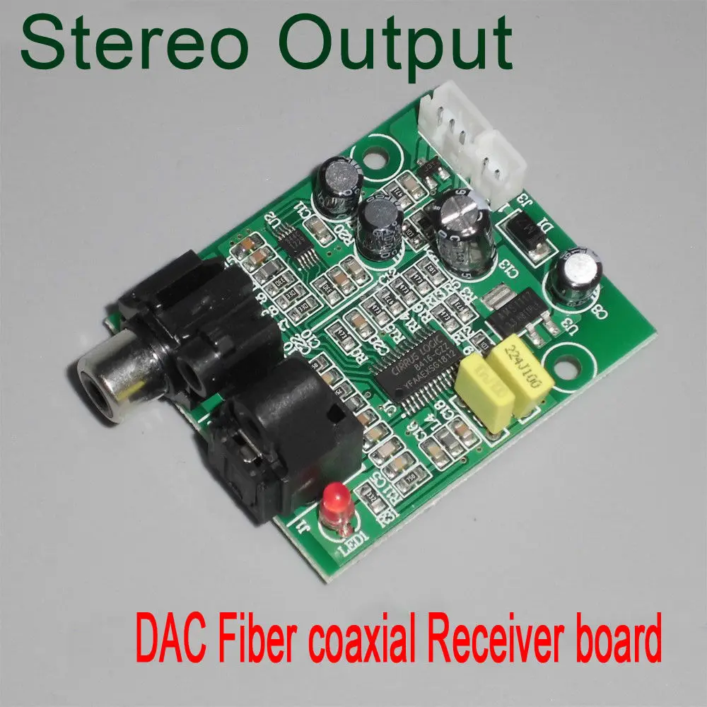 CS8416 + CS4344 Fiber Coaxial DAC Audio Decoder Board 24BIT/192K Stereo output DAC digital decoder Module FOR POWER amplifier