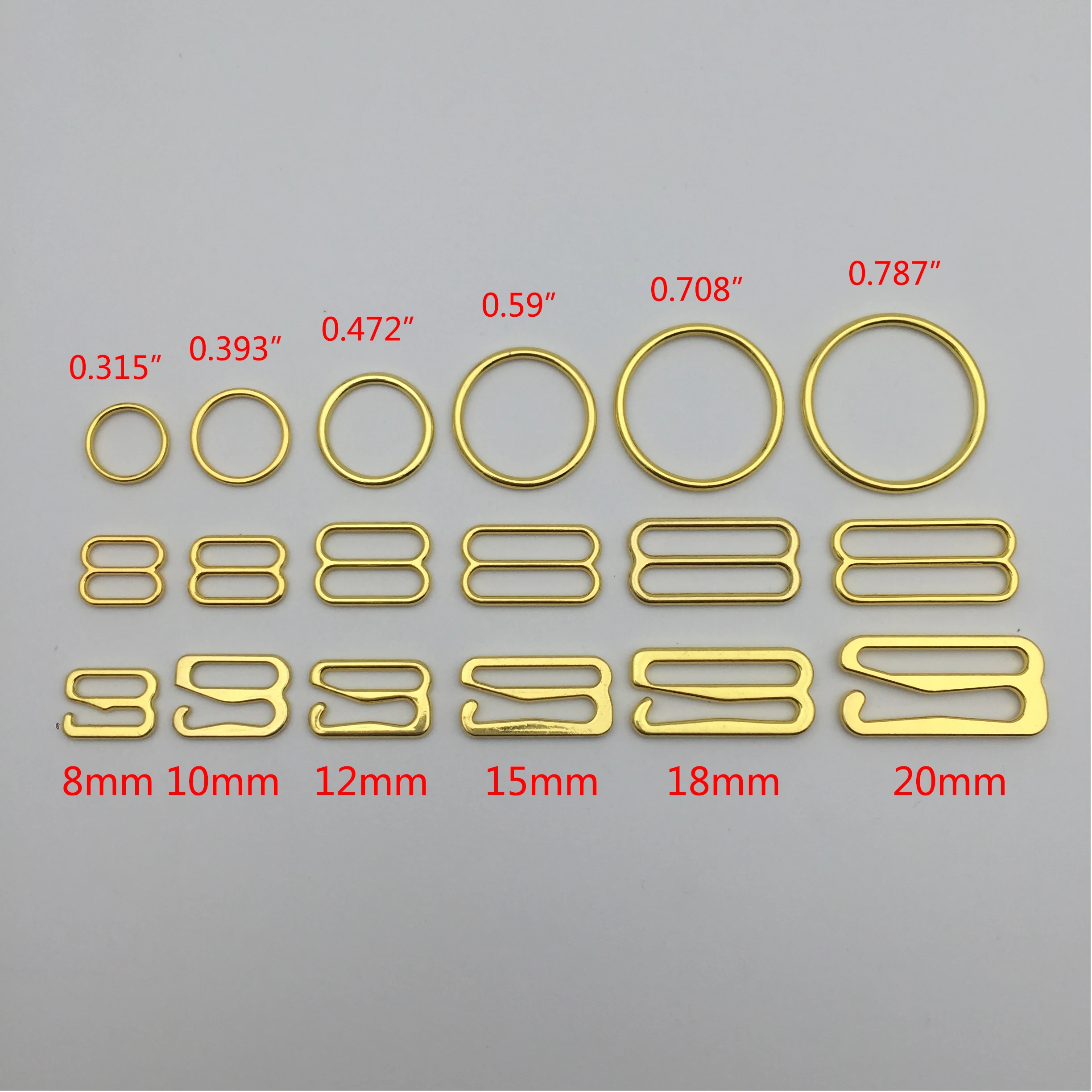 100 pcs/lot Silver/Gold/Rose Gold bra o-rings sliders hooks lingerie adjuster underwear accessories