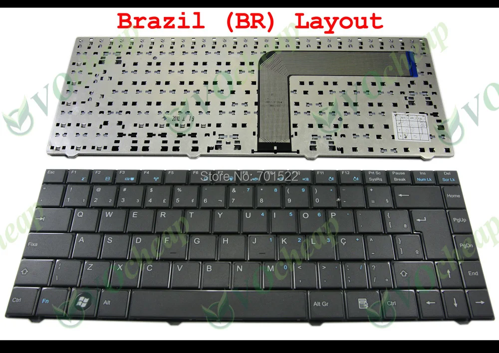 New Laptop Keyboard For CCE WIN, BPS, BPSE, POSITIVO UNIQUE, POSITIVO SIM, NEO SPECIAL, For KENNEX Black Brazil - MP-09P88PA-F51