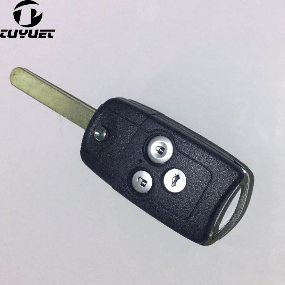 Brand New Uncut Blade 3  Buttons FOB Case Flip Remote Key Shell For Honda Accord Spirior CRV