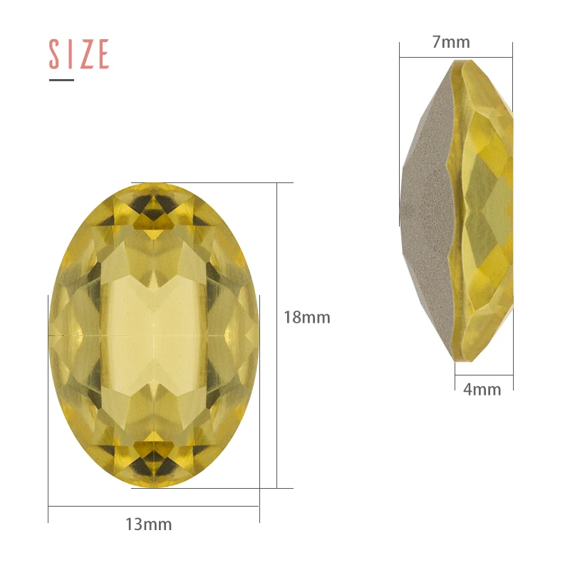 K9 Oval Glass Rhinestones Decoration Charms Crystal Application Point Back Fancy Gemstone for Earing Dress Garment