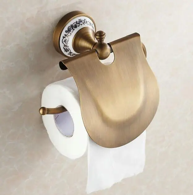 Antique Brass Ceramic Copper Bathroom Accessories Bath Towel Rack Towel Bar Cup Holder Paper Holder Clothe Hook