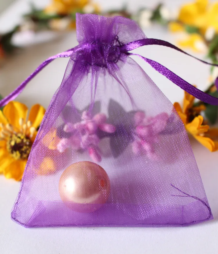 20*30cm 3000pcs Dark purple Organza Bag christmas Drawstring bag jewelry packaging bags for gift/candy/wedding/party Yarn bag