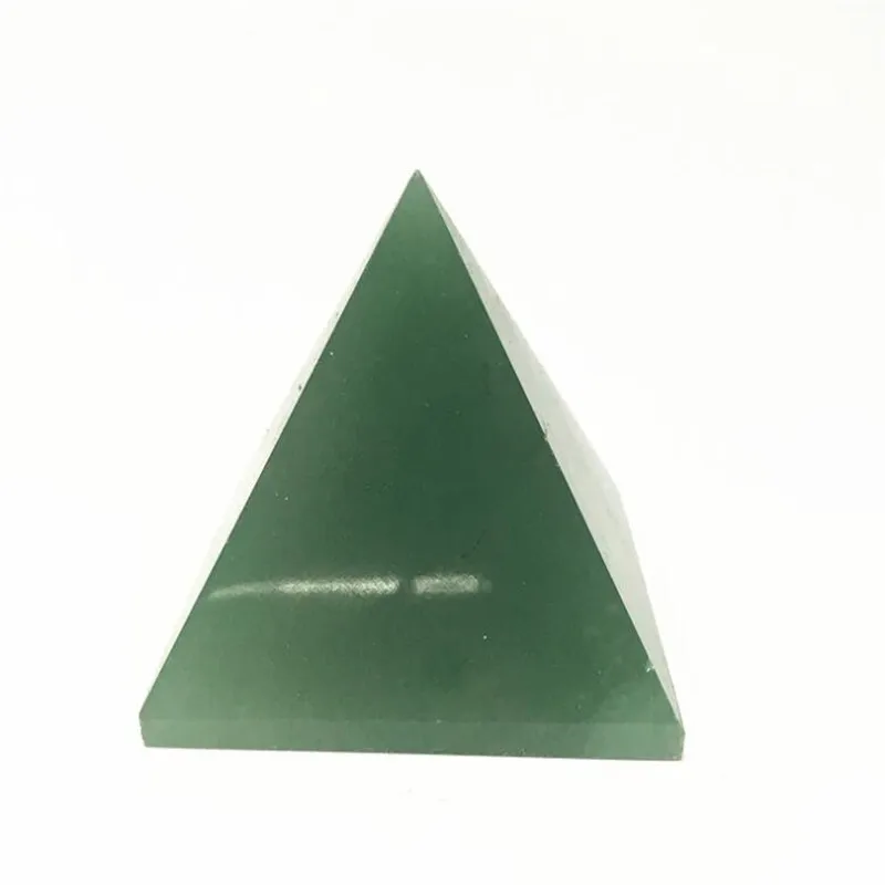 4 เซนติเมตรสีเขียว Aventurine คริสตัล Healing Pyramid คริสตัลตารางและ Chakra 1 ชิ้น