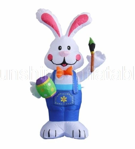 

Giant Easter Inflatable Rabbit Bunny Egg Paintbrush Lawn Indoor Outdoor Decoration