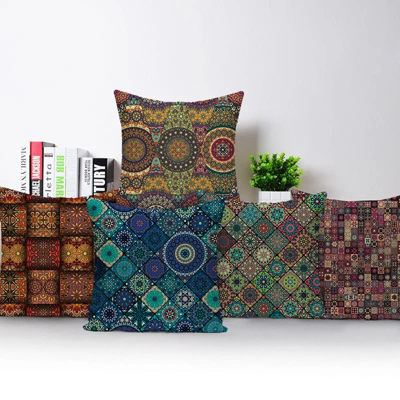 Cushion Cover Geometric Colorful Decorative Cushions Hot Sale Pilow Cover Home Cushion Cover Moroccan Decorative Room Pillowcase