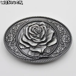 WesBuck Brand Buckle New High-quality 3D Red Roses Fashion belt buckle Classic Mens Womens Jeans accessories