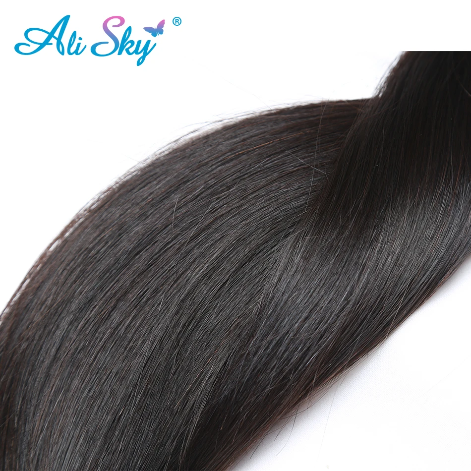 Alisky Hair Indian Straight Hair 100% Human Hair Weaving Remy Hair Extension 8-30inch 1/3/4 PCS Unprocessed Weft Natural Color