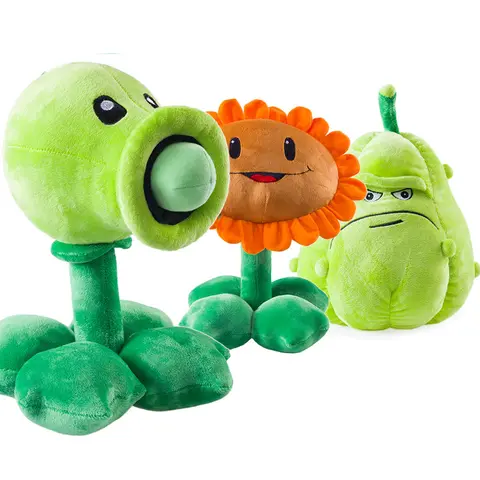 Jouets en peluche plantes vs Zombies pour enfants, lot de 3 pièces, 30cm, jeu PVZ, tir au pois, tournesol, écrasement, cadeaux