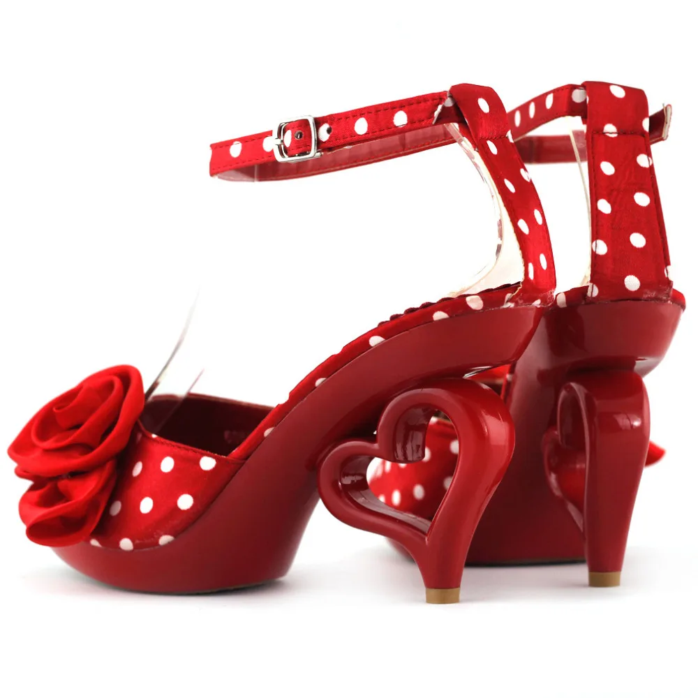 LF60803 New Ladies Polka Dots Bride EVE Heart Heel Sandals Shoes