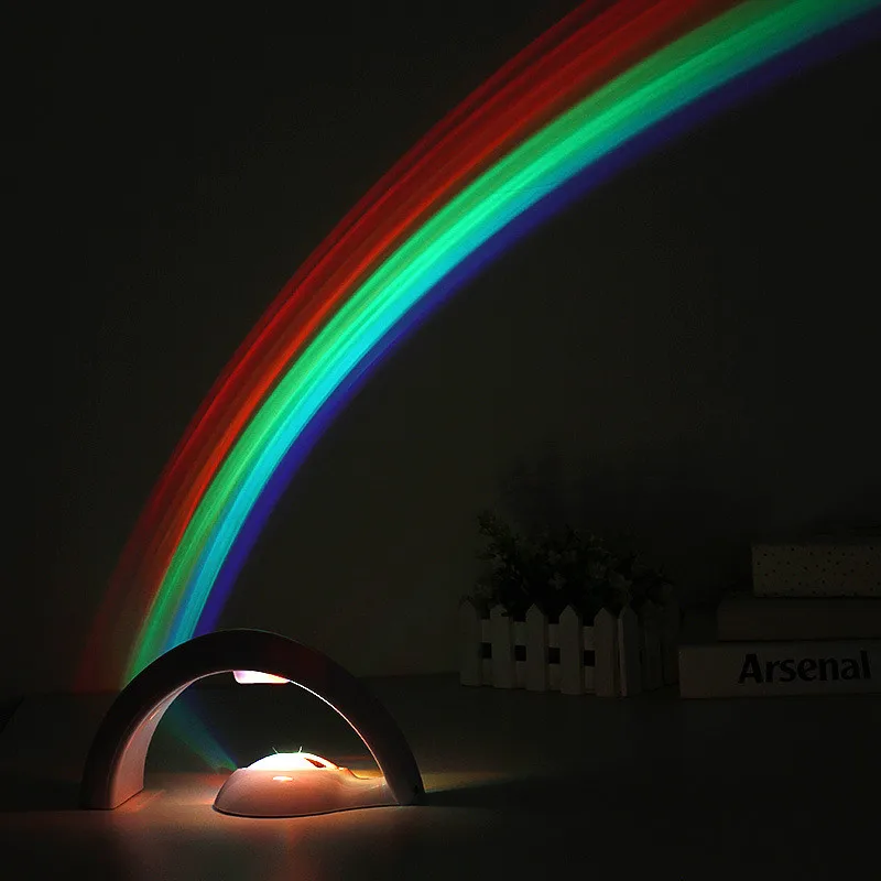 1 Piece Novelty LED Colorful Rainbow Night Light Romantic Sky Rainbow Projector Lamp luminaria Room Decoration birthday Gift