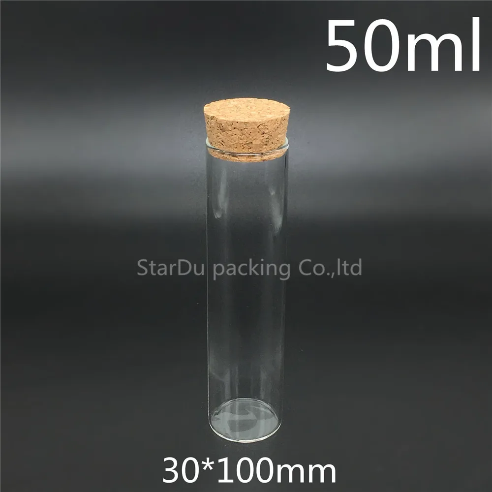 

High-quality 30*100mm 50ml Wishing Glass Bottle With Cork ,50cc Glass Vials Display Bottles Wholesale Cork Bottle 500pcs