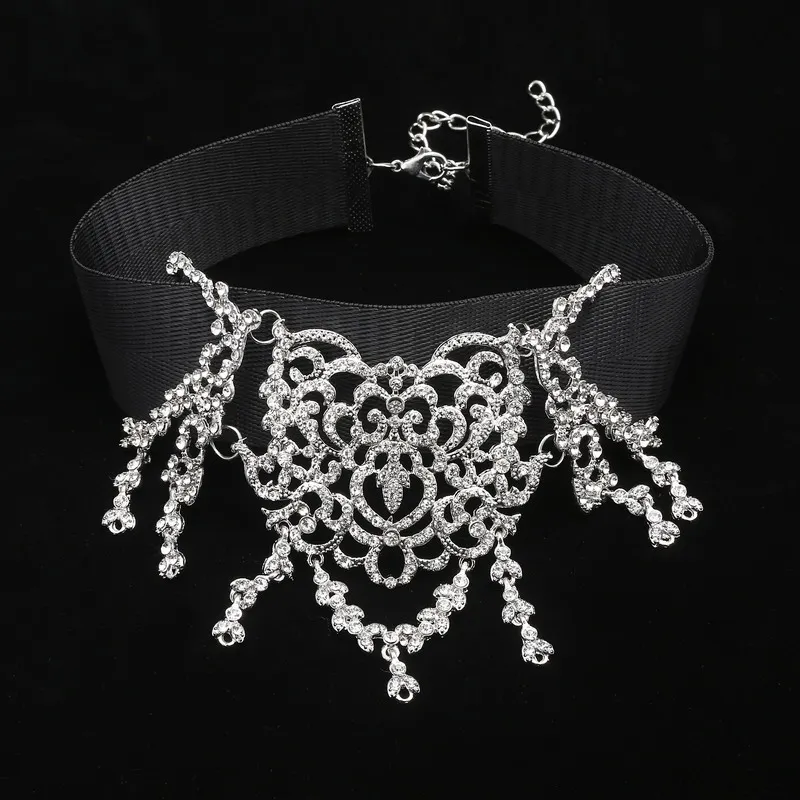 Luxury Rhinestone Choker Crystal Necklace Women gothic choker Maxi statement Necklace 2018 fashion  jewelry Collar Collier femme