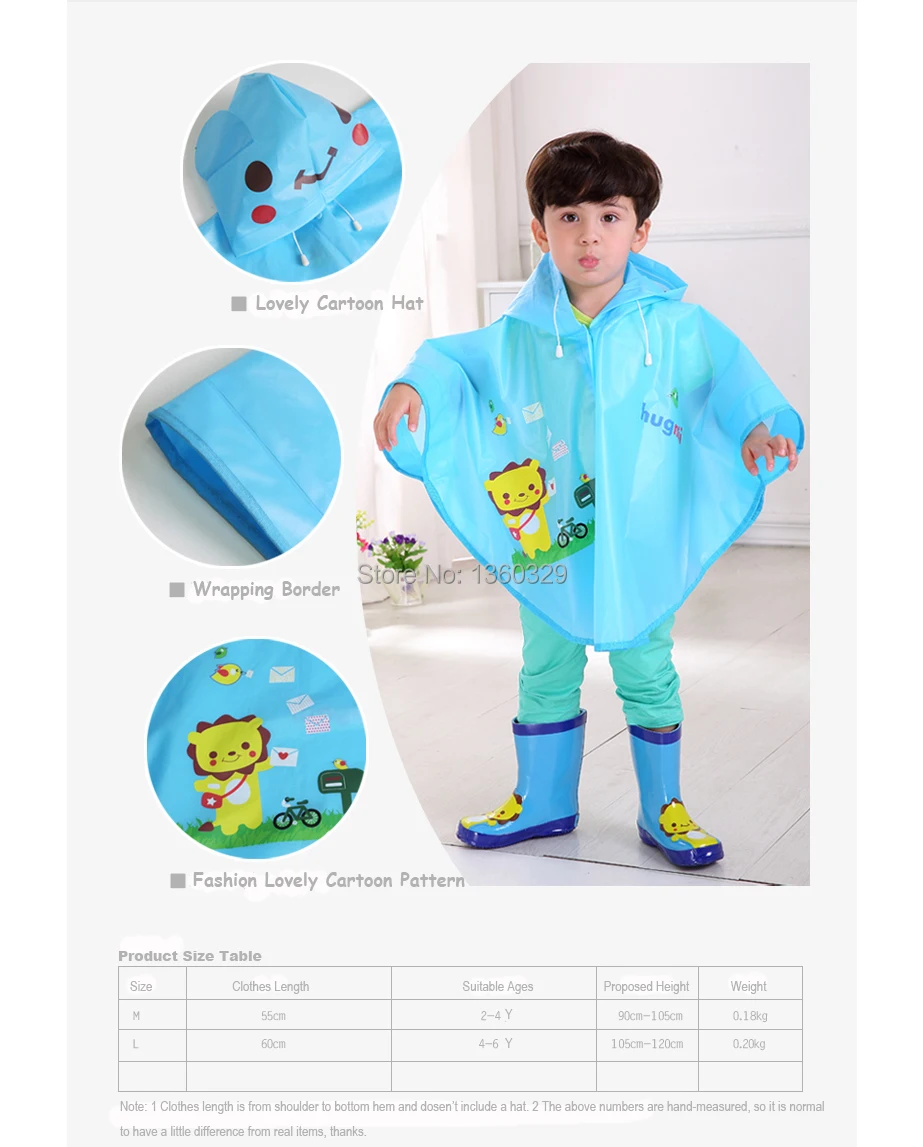 Kids Raincoat Child Rain Coat Rain Poncho for Kids yupi capa de chuva Rain Jacket Boys poncho Para la lluvia Rainwear Fabrics image 6