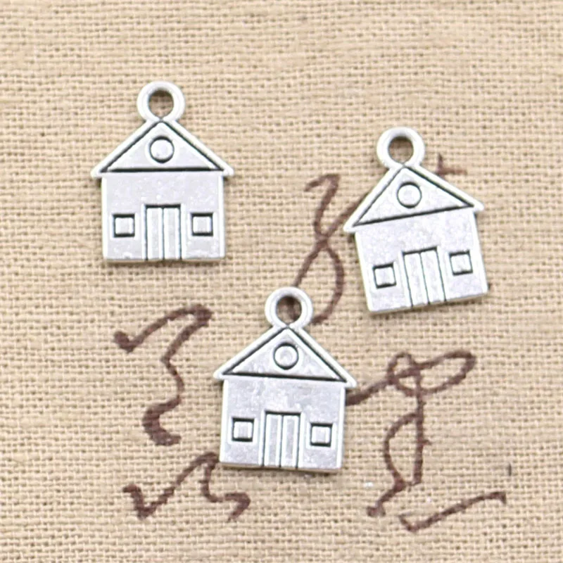 

30pcs Charms Cabin House Building 16x12mm Antique Bronze Silver Color Plated Pendants Making DIY Handmade Tibetan Jewelry