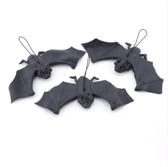 IWish 180x70mm symulacja Bat sztuczny zabawny wisiorek guma na Halloween nawiedzony dom głupiec Hallowmas dzień wszystkich świętych