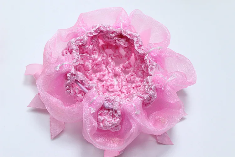 SWINATE moda kobiety dziewczęta Bowknot imitacja perły taniec siatka na włosy kokki do włosów wiele kolorów elastyczna lina kok do włosów imprezowe siatki na włosy — zdjęcie 4