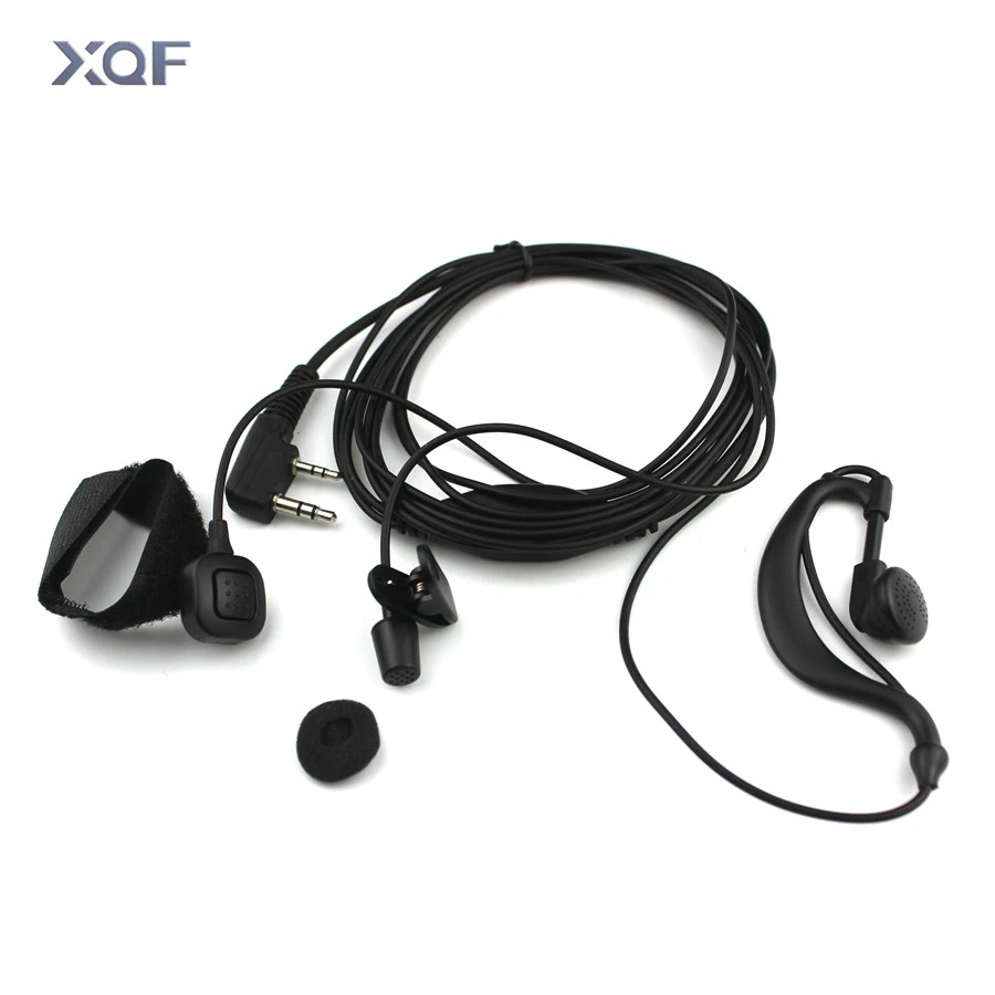 Ear Hanging Headphone Finger PTT Earpiece With Microphone TK Plug Headset For Kenwood Radio BAOFENG UV-5R UV-5RE Plus UV-82 GT-3