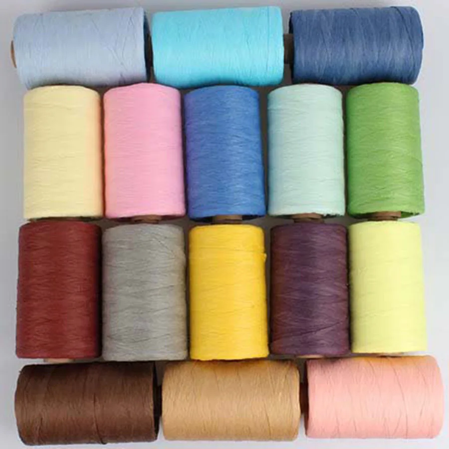 Cotton Raffia Yarn Solid Yarn for Crocheting Raffia Bag Popular Summer Raffia Ribbon DIY Handknitting Raffia Straw Hats 180meter