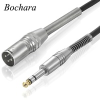 Bochara 6.5mm Male to XLR Male Audio Cable Foil+Braided Shielded For Mic Amplifier Mixer 1.8m 3m 5m 10m