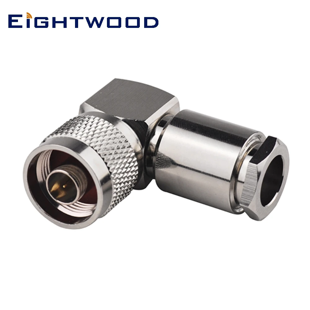 

Eightwood 5PCS N Plug Male Right Angle RF Coaxial Connector Crimp LMR400 RG8 Coaxial Cable Adapter for Antenna WLAN Broadcast