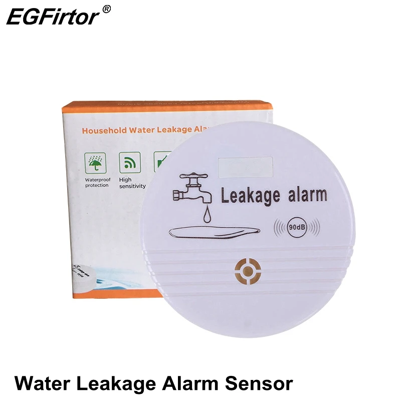 Wireless Water Alarm Independent Battery Water Alarm Sensor Detector 90dB Sounder Water Leakage Alarm Detector Home System DC9V