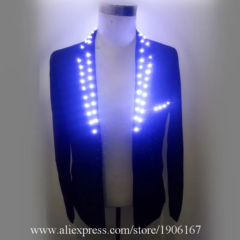 Led Luminous Dance Suit Clothing Nightclub Bar Birthday Party Led Lighting Jacket Dance Wears Led Light Up Party Evening C