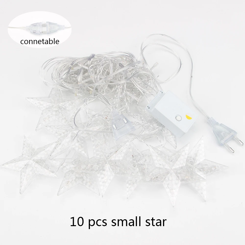 2M Star Fairy Lights Christmas Star String Lamp Garland Led Curtain Wedding/Home/Party/Garden/Birthday Decoration Lighting