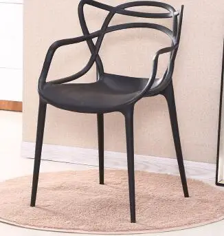 

Modern dining chair plastic backrest chair armrest outdoor leisure coffee office reception negotiation chair vine chair.