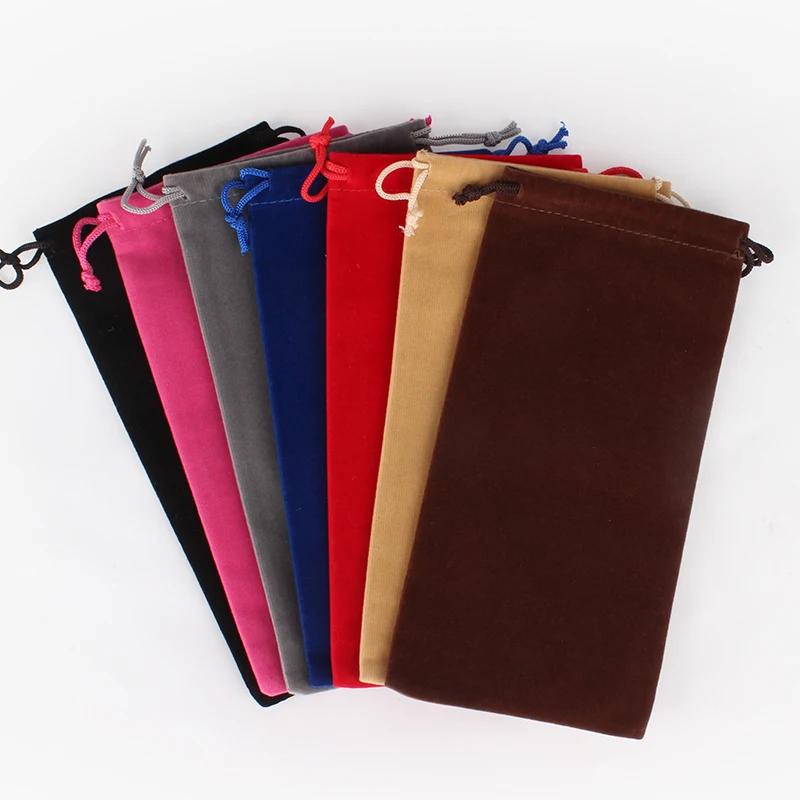 50pcs/lot Drawstring Velvet Pouches For Perfume Bottle Phone Christmas Gift Packaging Bags 8*17 10*20 10*25 10*30cm Custom Logo
