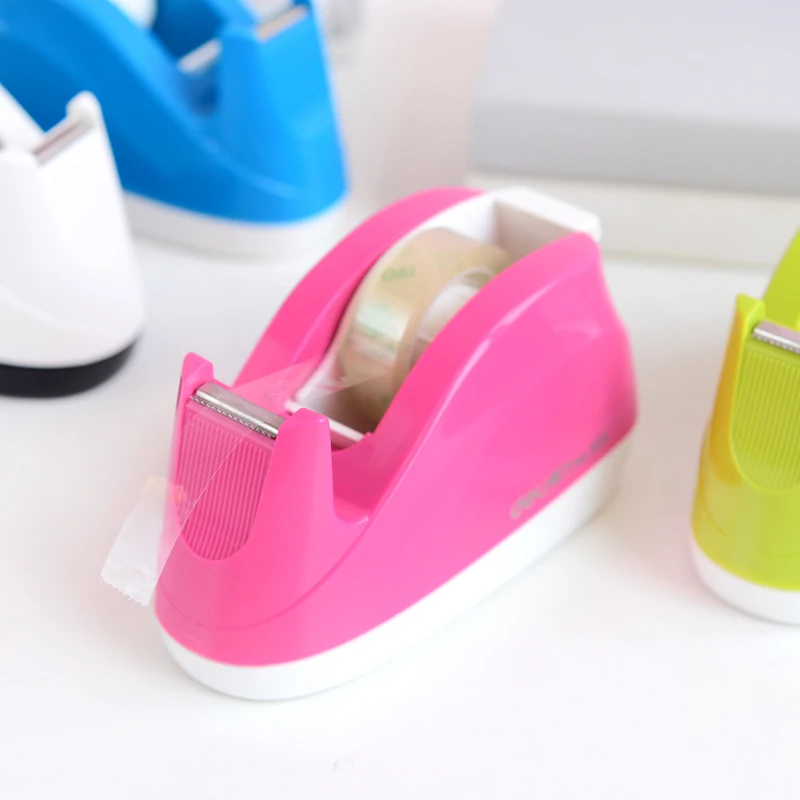 Stationery Portable Candy Color Tape Holder Adhesive Tape Seat Tape Cutter Tape Dispenser Dispensador Cinta Adhesiva