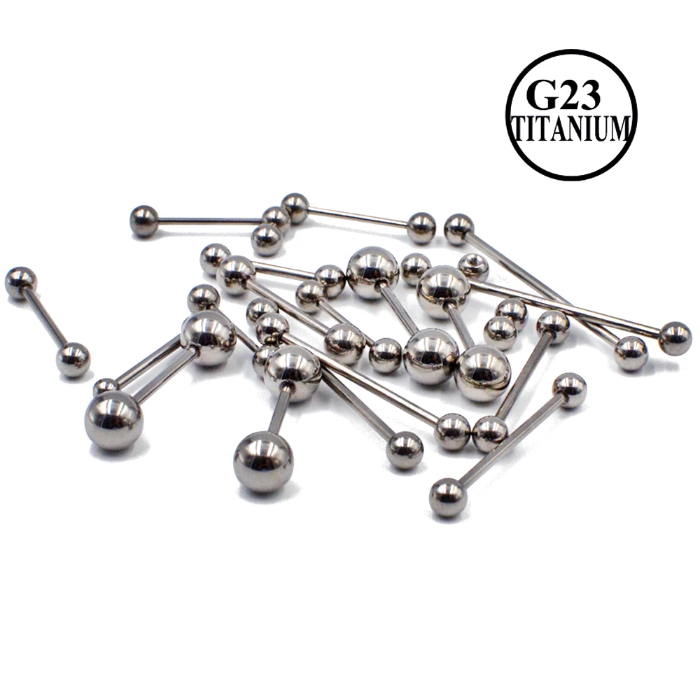 2PCS G23 Solid Titanium Piercing Industrial Earring Industrial Barbells Bar Scaffold Ear Cartilage Helix Nipple Rings Piercing