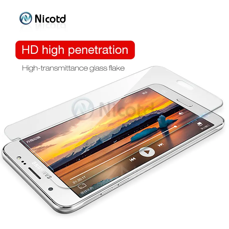 Nicotd Tempered Glass For Samsung Galaxy A3 A5 A7 J3 J5 J7 2017 2015 2016 0.26mm 2.5D Screen Protector Glass Film 9H Protective