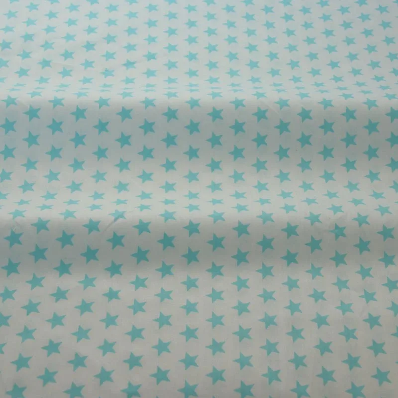 100% cotton twill cloth simple GRAY PINK AQUA stars fabrics for DIY crib bedding patchwork cushion quilting handwork home decor