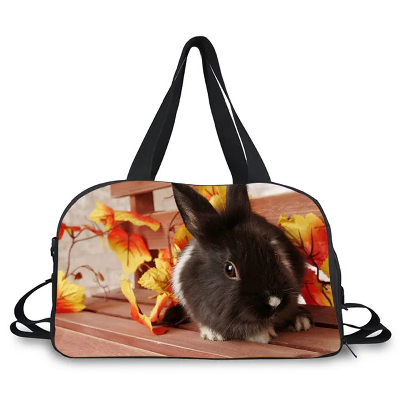 

AnyFocus brand handbag Men women bags, Pet rabbit pig print bag luggage high quality shoulder bag fashion cool Travel bag