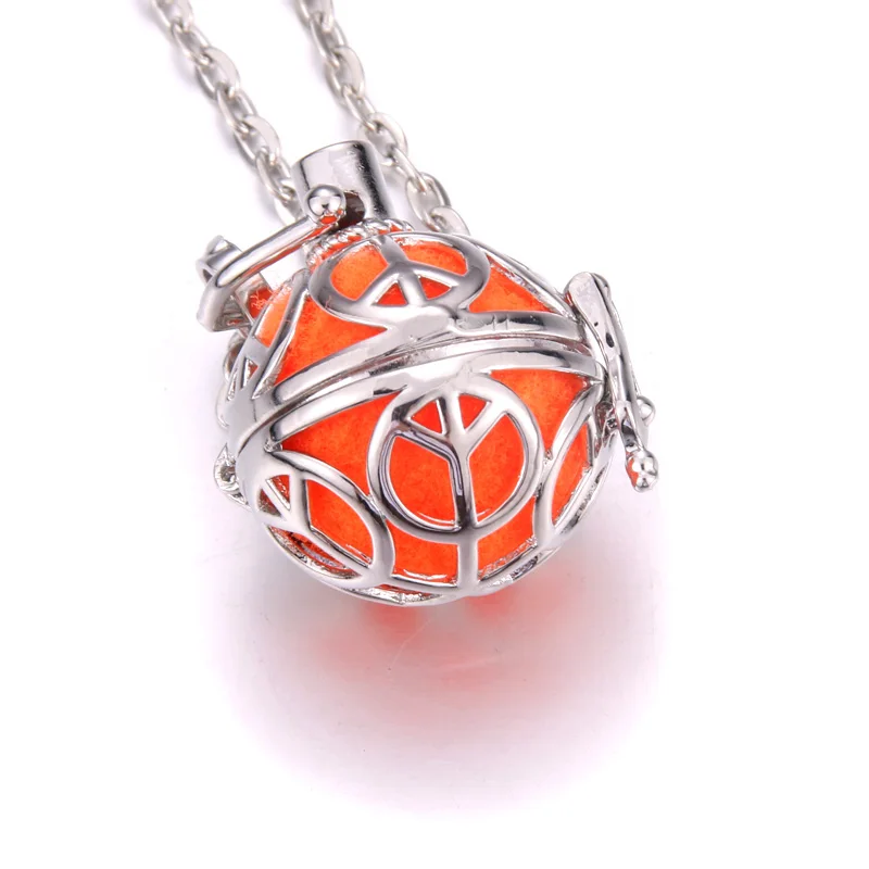 New Aromatherapy Jewelry Peace sign Perfume Diffuser necklace charm Aroma Essential Oils Diffuser Pendant Necklace women men