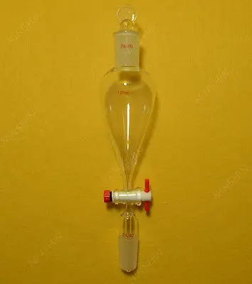 Lab Pyriform Separatory Funnel,125ml,24/40,PTFE Stopcock,With The Cap