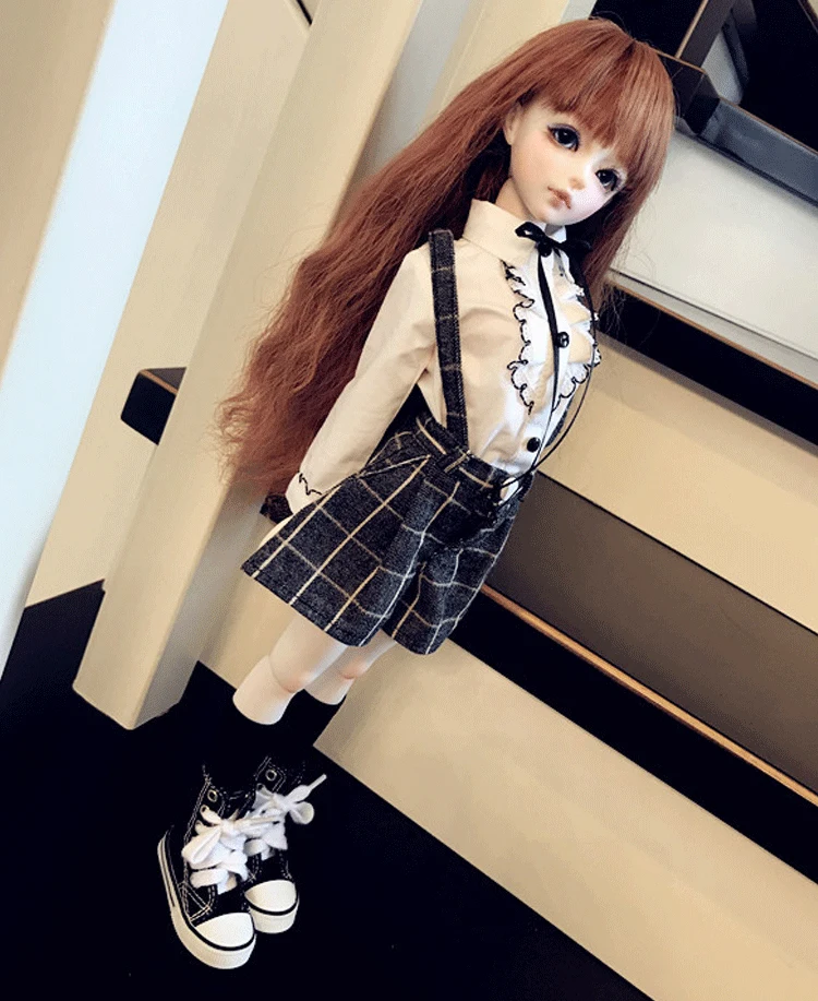 D01-P353 Kinder handgemachtes Spielzeug 1/3 1/4 Onkel Puppenzubehör BJD/Sd Kleidung Damen England Schuluniform Anzug Culottes3pcs/Set