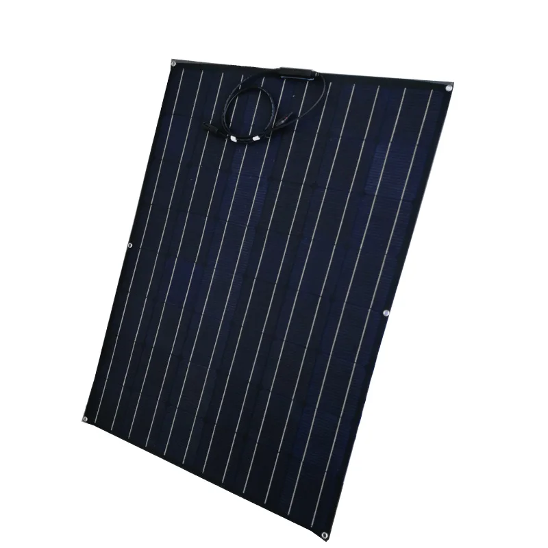 Black Flexible Solar Panel ETFE 150W 24v Battery Charger With 48pcs Monocrystalline Solar Cell