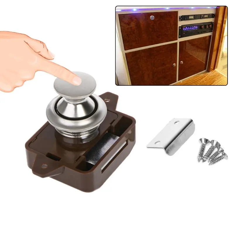 Car Push Lock RV Boat Motor Home Cabinet Drawer Button Locks For Furniture Hardware