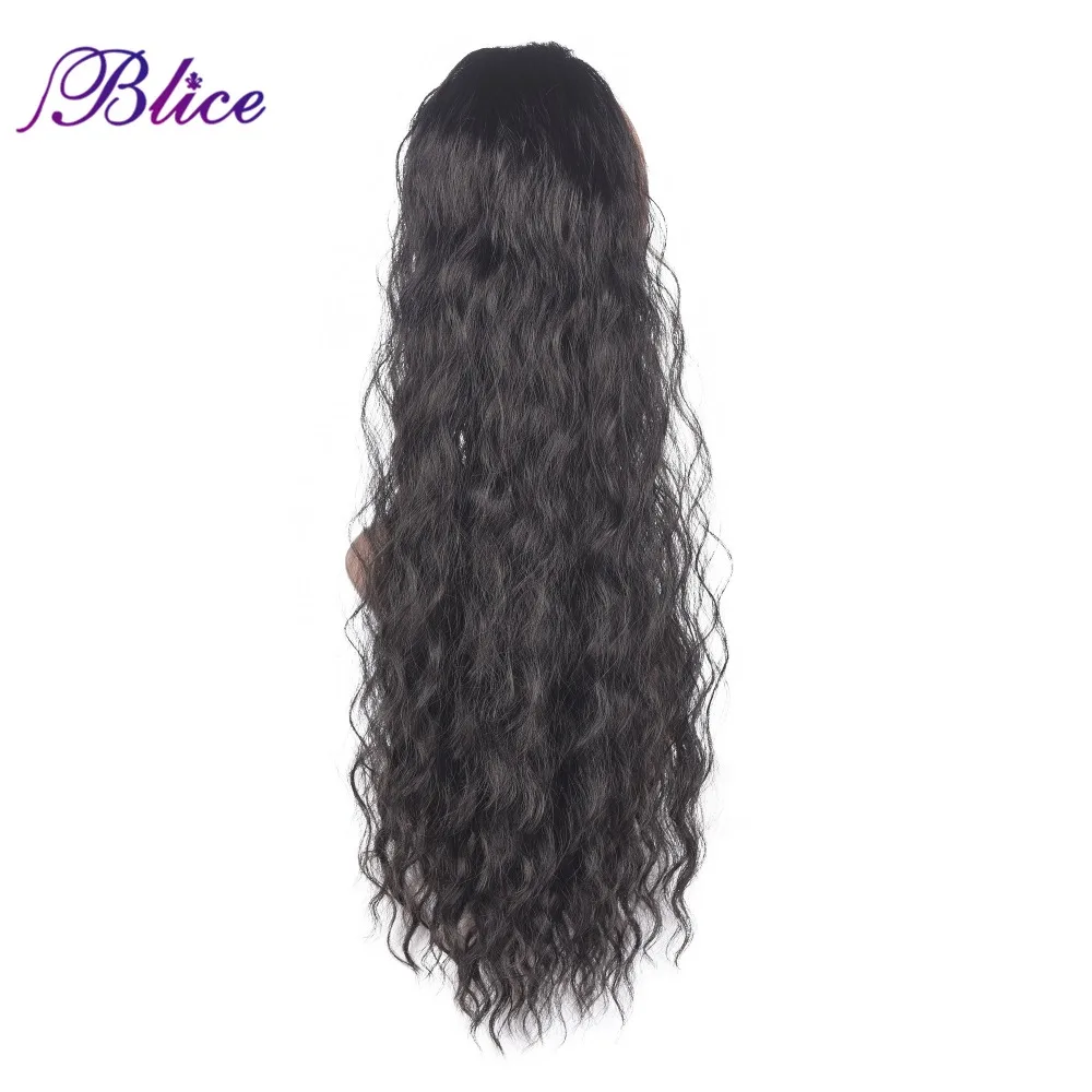 Blice-coleta rizada sintética con cordón, extensiones de cabello de Color puro, Alita, resistente al calor, con dos peines de plástico, 20-24