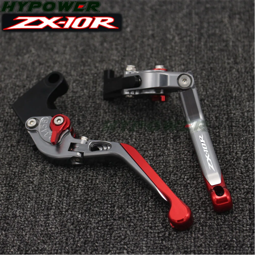 For kawasaki ZX10R 2006-2015 2007 2008 2009 2010 2011 2012 2013 2014 Red&Titanium Adjustable Motorcycle CNC Brake Clutch Levers