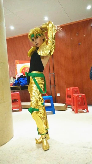 movie Dio Brando Cosplay Costume yelloe glod costume (not shoes) image 2