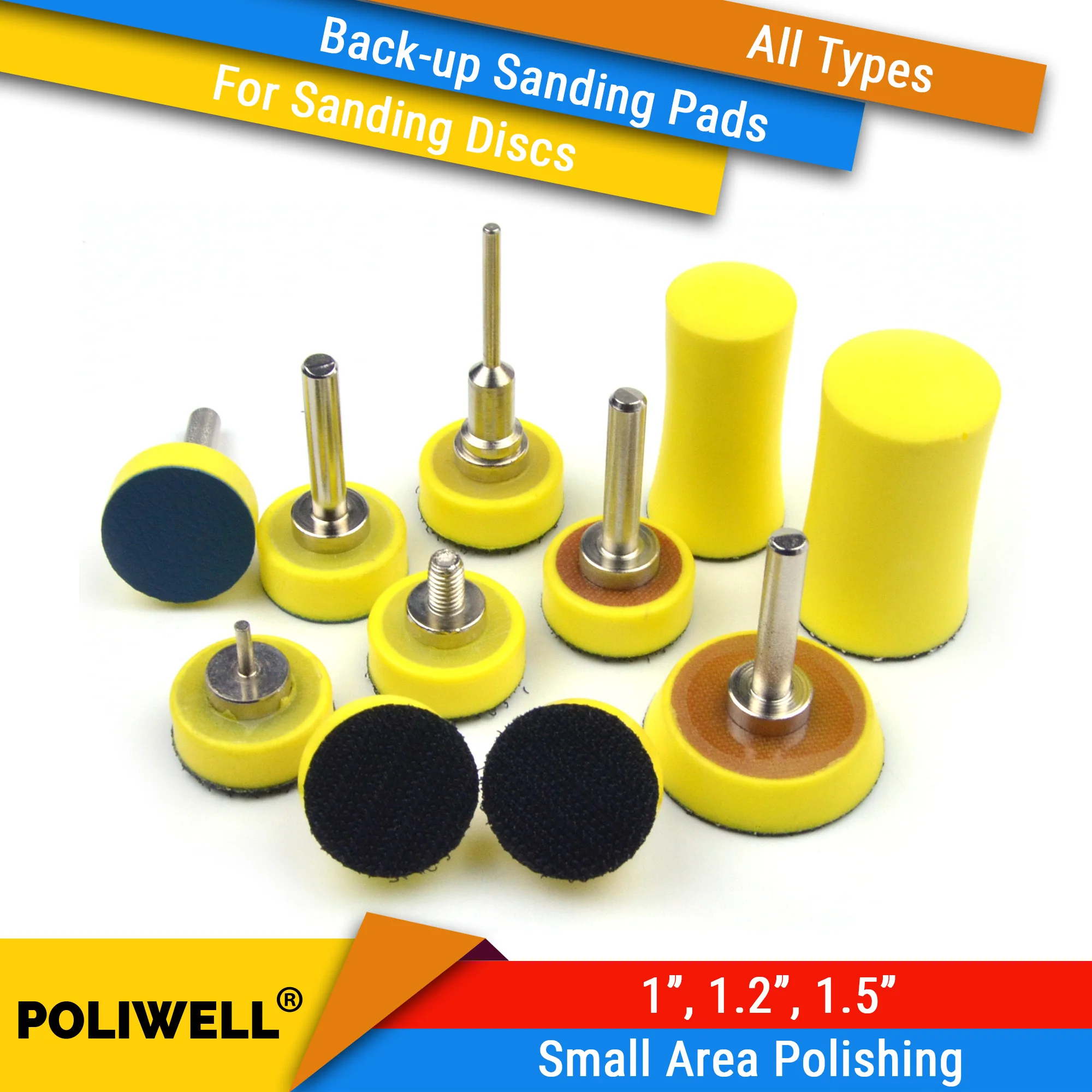 1/1.2/1.5 Inch All Types Back-up Sanding Pads for Abrasive Sandpaper Sanding Discs for Woodworking Small Area Polishing