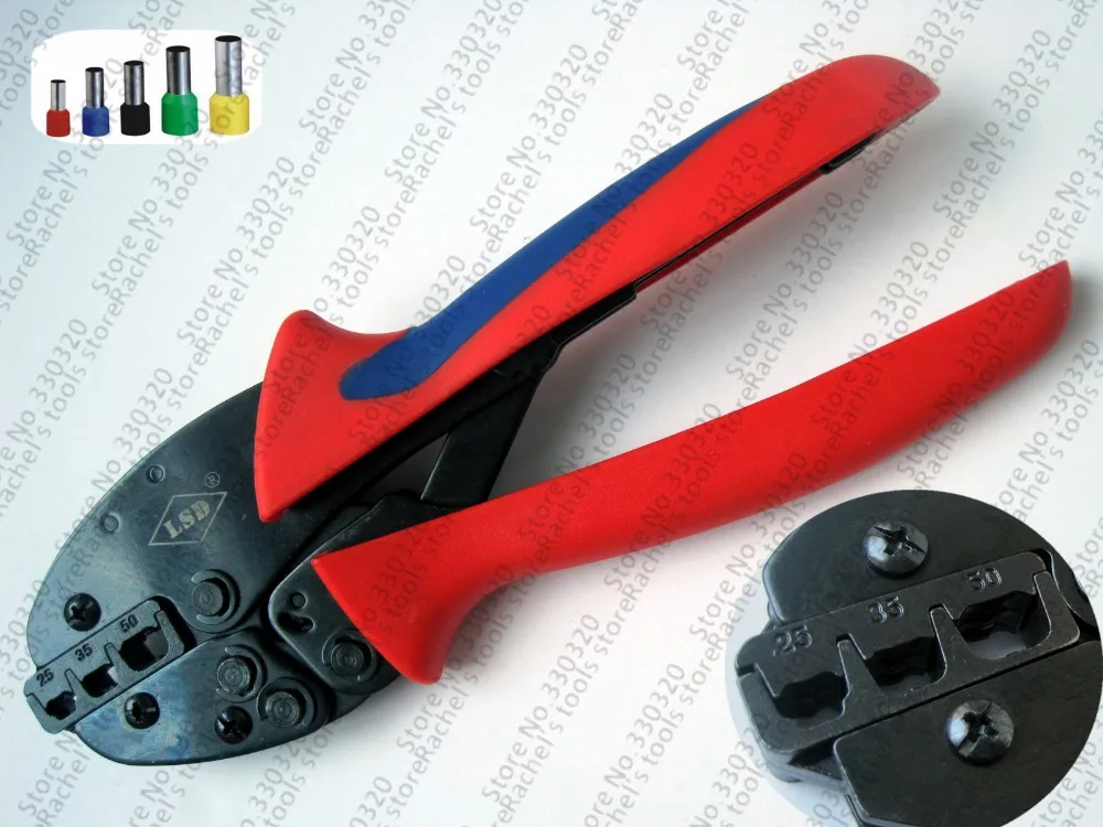 Ratchet crimping tool for cable ferrules 25-50mm2 4-1AWG S-2550EF,bootlace ferrule crimping plier