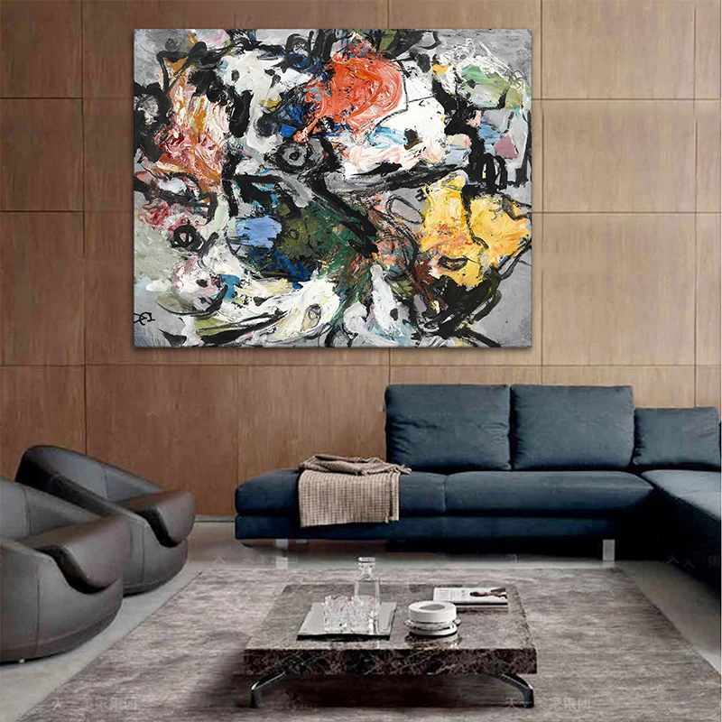 Modern Fashion Freehand Graffiti-art Senior Hotel Decoration Abstract Canvas Oil Painting Poster Wall Picture No Frame