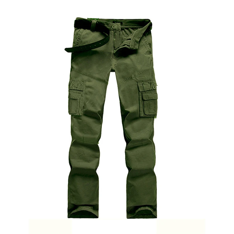 Outdoors Men Camping Hiking Camouflage Cargo Cotton Pants Plus Size Multi-pocket Overalls Trousers