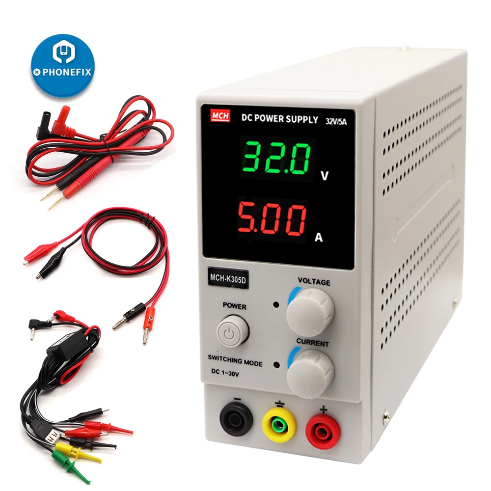 MCH-K305D Mini DC Power Supply 30V 5A Digital Adjustable Switching Regulated SMPS Single Channel Power Supply For Phone Repair