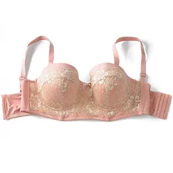 Women Big Size Bra 1/2 Cup Push Up Bras With Underwire Adhesive Bra Lace Large Brassiere For Women Underwear Plus Size 36D-46H
