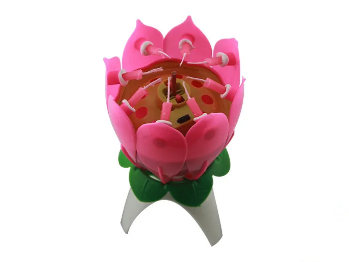 Musical Lotus Flower Candles, Happy Birthday, Romantic Party Gift, Free Shipping, 100Pcs Lot